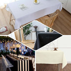 100% Cotton 60"x102" Rectangle Tablecloth Black Linen - Soft & Breathable Table Cover