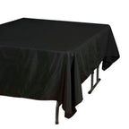 Polyester 70"x70" Table Overlay Square Tablecloth Black - Wrinkle-Resistant & Durable Table Cover for Events