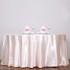 Satin 120" Round Tablecloth Blush - Stylish Seamless Table Cover