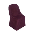 Polyester Slip On Folding Chair Covers Burgundy - Stain-Resistant Reusable Durable Fabric