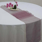 10 Pack Sheer Organza 14"x108" Table Runners Burgundy - Soft and Lightweight Table Accent
