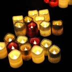 12-Pack LED Votive Candles Classic White Design - Reusable Flameless Battery Operated Lights