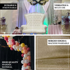 20ftx10ft Champagne Metallic Shimmer Tinsel Event Curtain Drapes, Backdrop Event Panel