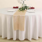 Premium Velvet 12"x108" Table Runner Champagne - Sheen Finish Reusable Table Decor