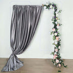 Charcoal Gray Crushed Velvet Backdrop Curtain â€“ 8ft x 8ft Event Drape with Rod Pocket, Privacy Panel for Photo Booths & Events
