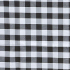 Polyester 60"x102" Rectangle Tablecloth White/Black - Checkered Buffalo Plaid Design for Everyday Use