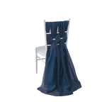 5 Pack Chiffon Chair Sashes Navy Blue - Soft & Lightweight Designer Chair Bows 22"x78"