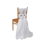 5 Pack Chiffon Chair Sashes White - Soft & Lightweight Designer Chair Bows for Stylish DIY Chair Accents 22"x78"
