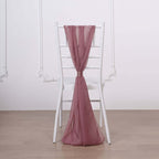 5 Pack Chiffon Chair Sashes Mauve/Cinnamon Rose - Soft & Lightweight Designer Chair Bows 22"x78"
