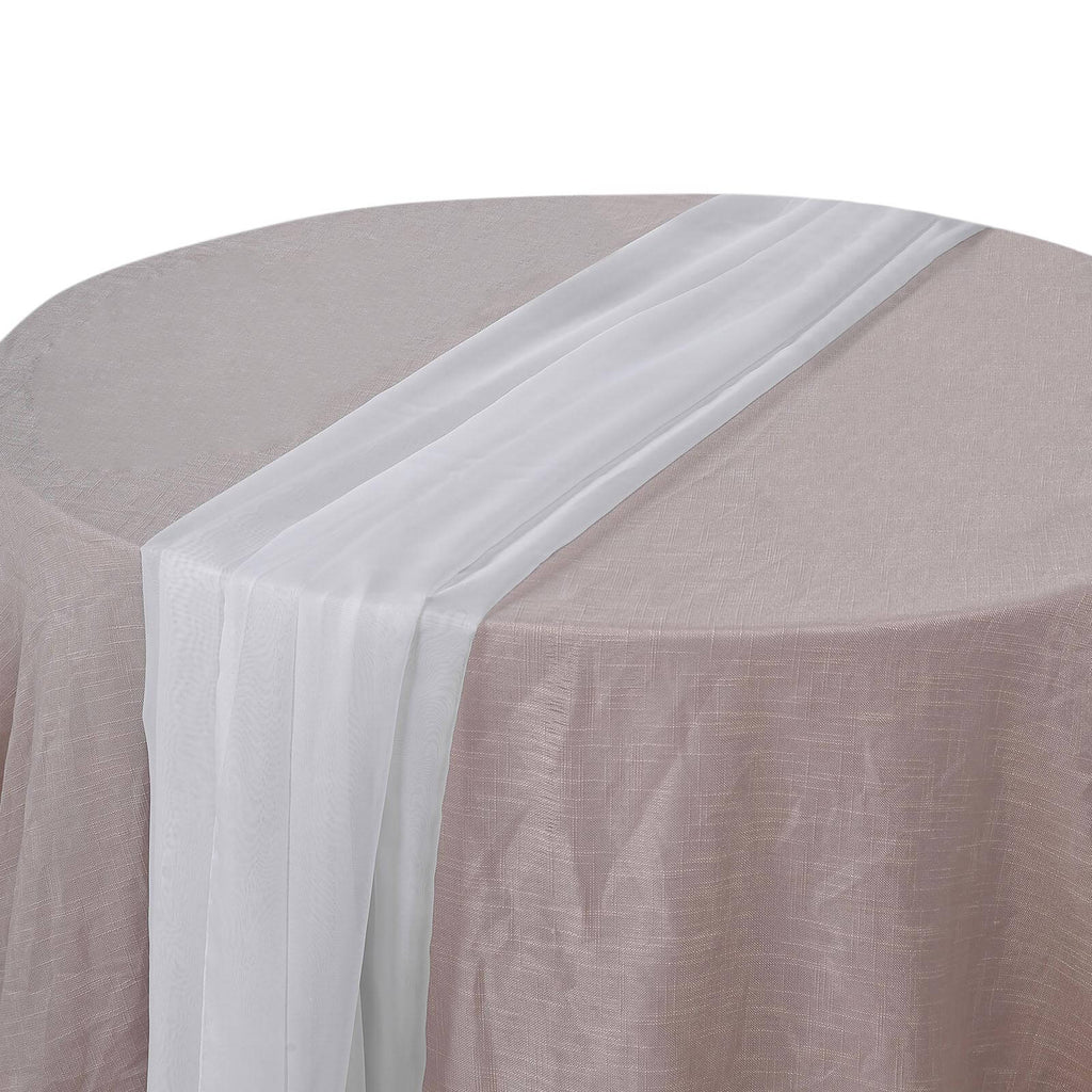 Chiffon 6ft Table Runner White - Chic Flowy & Lightweight Table Decor