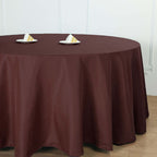 Polyester 132" Round Tablecloth Chocolate - Seamless Chic Table Cover