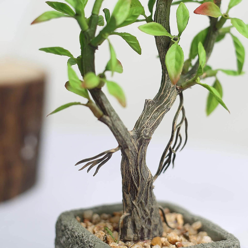 Willow Tree Artificial Succulents in Concrete Pot - Lifelike Decorative Faux Plants for Home Office & Event Design 9"