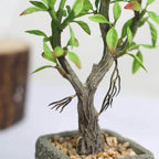 Willow Tree Artificial Succulents in Concrete Pot - Lifelike Decorative Faux Plants for Home Office & Event Design 9"