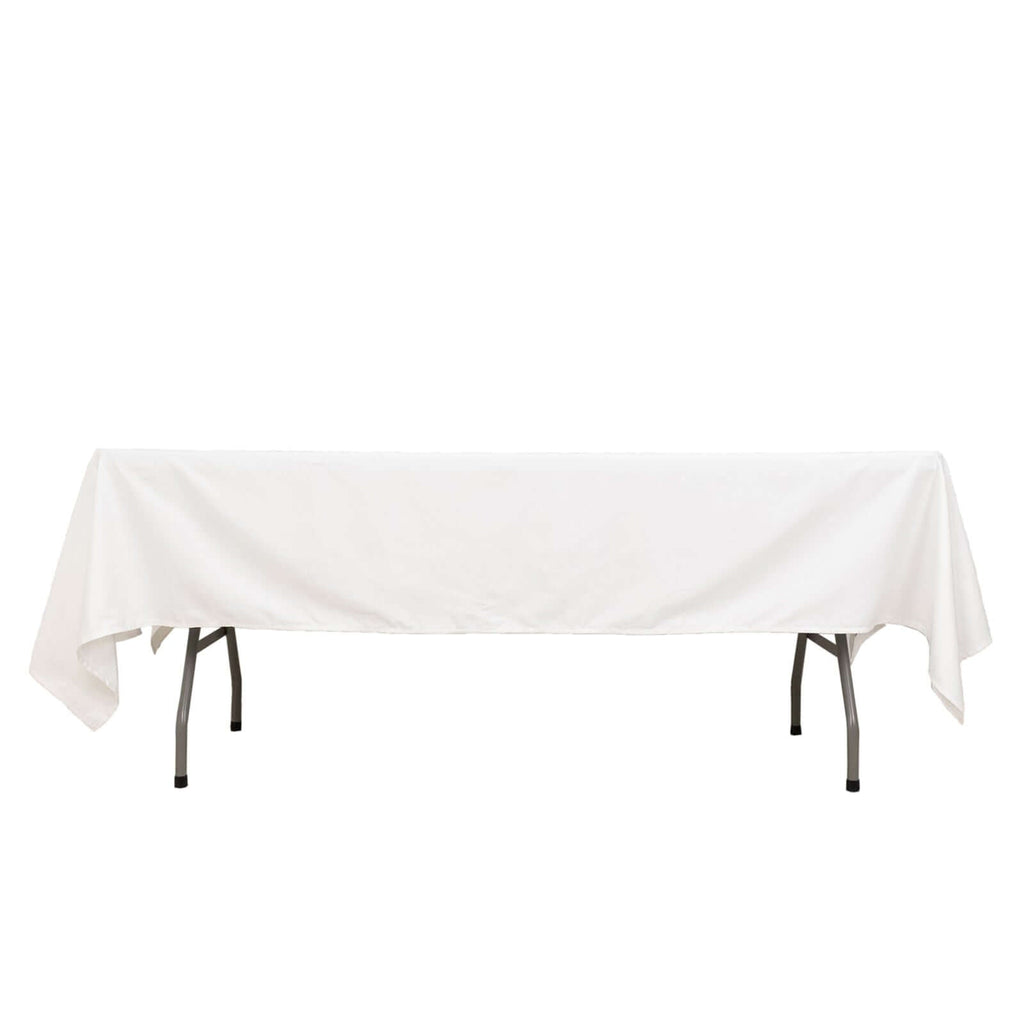 100% Cotton 60"x102" Rectangle Tablecloth White Linen - Soft & Breathable Table Cover