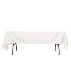 100% Cotton 60"x102" Rectangle Tablecloth White Linen - Soft & Breathable Table Cover