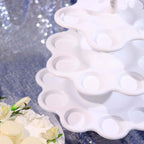 5-Tier Plastic Cupcake Holder Stand White - Dessert Tower with Scalloped Edge Design Versatile Display for Sweet Treats 18"