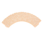 25-Pack Paper Cupcake Wrappers Lace Laser Cut Design Blush - Muffin Baking Cup Trays for Events