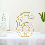 8" Tall Gold Freestanding 3D Decorative Metal Wire Numbers, Wedding Table Numbers -6