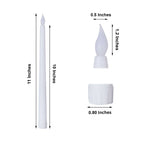 3-Pack LED Decorative Lighting Warm Flickering White - Flameless Taper Candles 11"