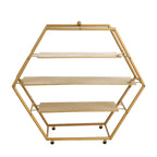3-Tier Metal Hexagon Cupcake Stand Matte Gold - Stylish Geometric Dessert Holder Appetizer Display for Modern Weddings Dessert Buffets & Celebrations 21"