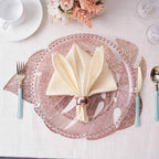 6-Pack Dining Table Mats Monstera Leaf Design Rose Gold - Vinyl Non-Slip Surface for Tropical Themes 18"