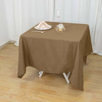 Polyester Square 70"x70" Tablecloth Taupe - Wrinkle-Resistant & Durable Table Cover