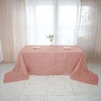 Taffeta 90"x156" Rectangle Tablecloth Dusty Rose - Accordion Crinkle Seamless Table Cover