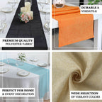 Faux Linen 14"x108" Table Runner Gold - Rustic Farmhouse Tabletop Decor