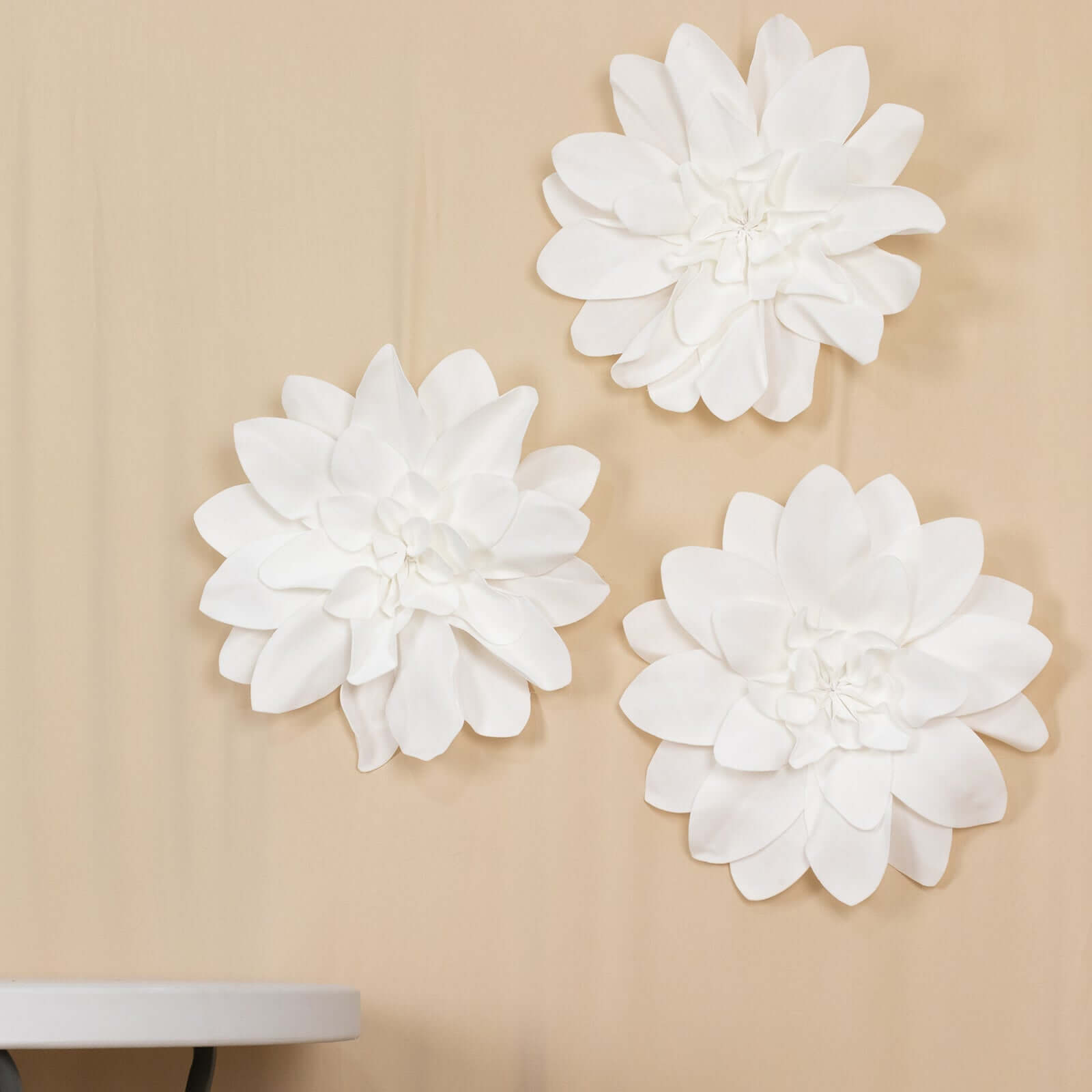 4 Pack 16" White Real-Like Soft Foam Craft Daisy Flower Heads