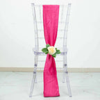 5 Pack Taffeta 6"x106" Chair Sashes Fuchsia Accordion Crinkle Texture - Stylish Decor for Weddings & Gatherings