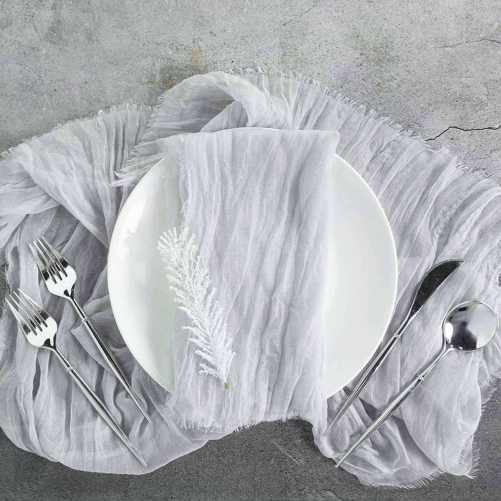 5 Pack Gauze Cheesecloth 24"x19" Napkins Silver Reusable Dinner Napkins