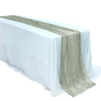 Gauze Cheesecloth 10ft Table Runner Dusty Sage Green - Rustic Boho Style