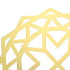 6-Pack Disposable Table Placemats in Metallic Gold Laser Cut Geometric Star Design - 700GSM Cardboard Placemats for Glamorous Table Settings 13"