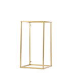 2-Pack Wedding Flower Stand Gold Metal Geometric Column Frame Rectangular - Versatile Floral Pedestal for Sophisticated Arrangements 16"