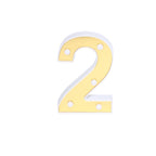 3D Marquee Number "2" Warm White 5 LED Lights Gold - Stylish Light-Up Accent for Events 6"