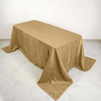 Taffeta 90"x132" Rectangle Tablecloth Gold - Seamless Accordion Crinkle Design for Sophisticated Gatherings
