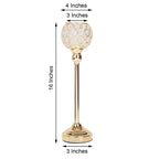 Crystal Votive Pillar Holder Metal 16" Gold - Chic Round Tealight Stand for Events