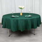 Premium Polyester 90" Round Tablecloth Hunter Emerald Green - Stain and Wrinkle-Resistant Design with 220GSM Thickness Table Cover