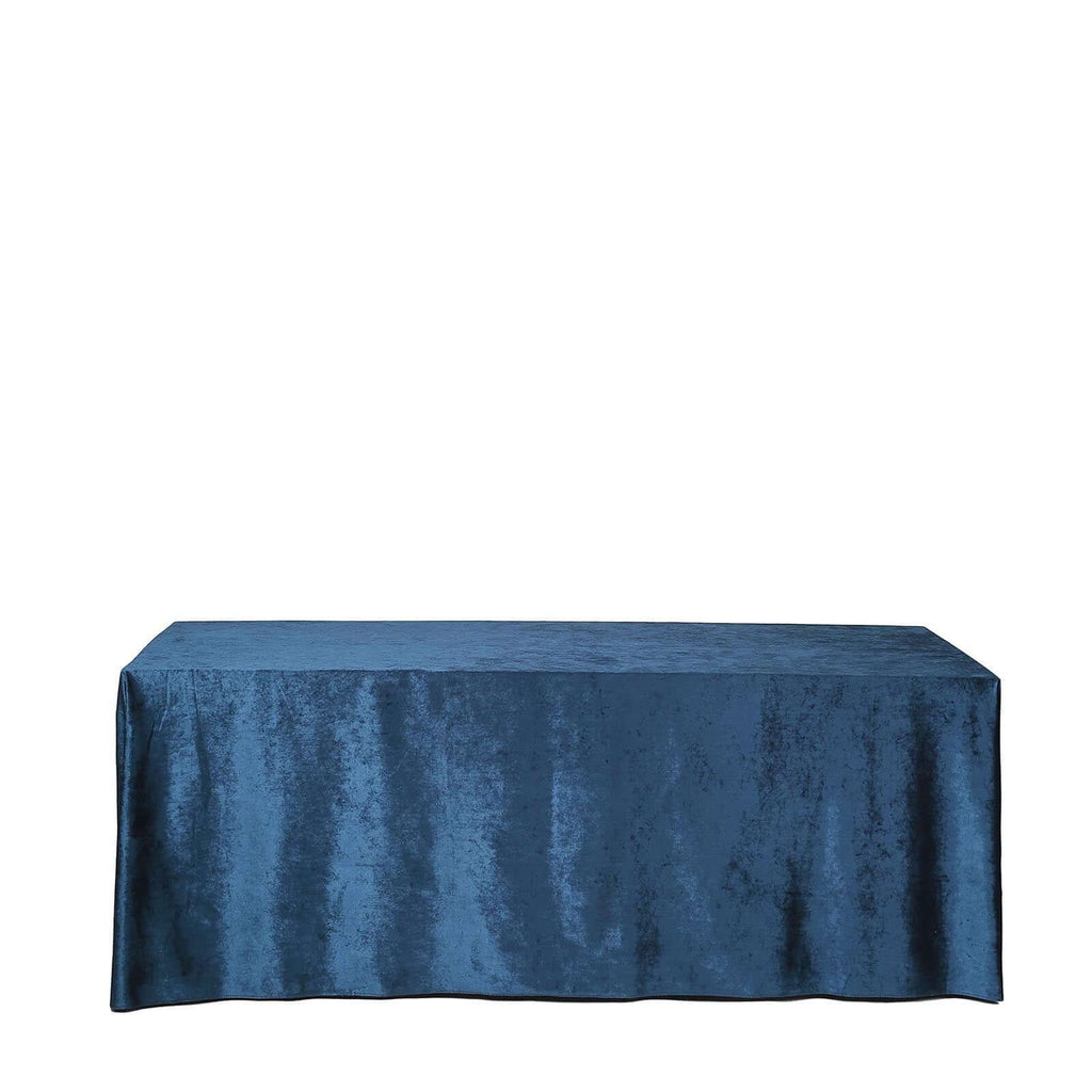 Premium Velvet 90"x156" Rectangle Tablecloth Navy Blue - Reusable Soft & Seamless Table Cover