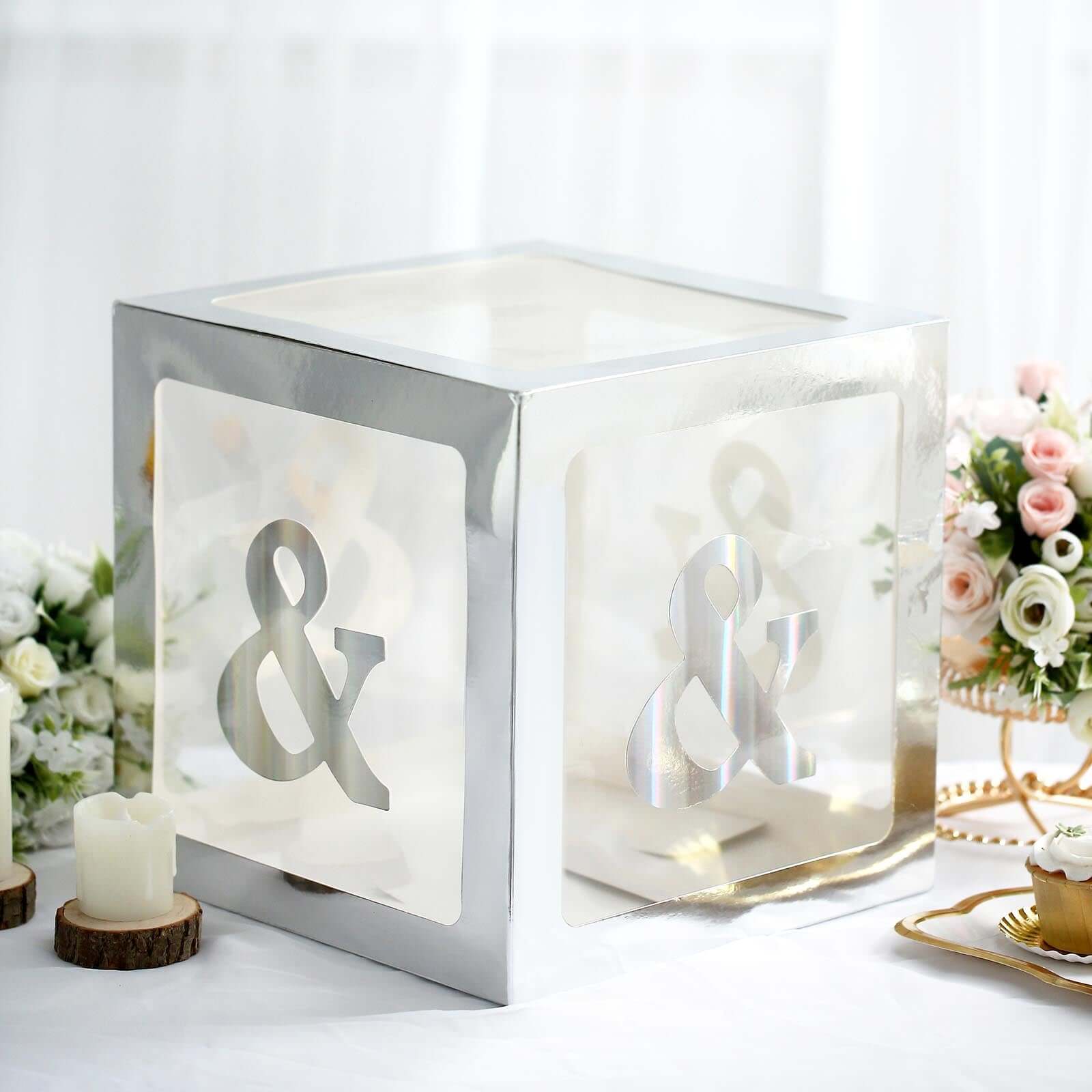 4 Pack 5" Iridescent Alphabet Symbol "&" Sticker Banners, Customizable Stick On Letters