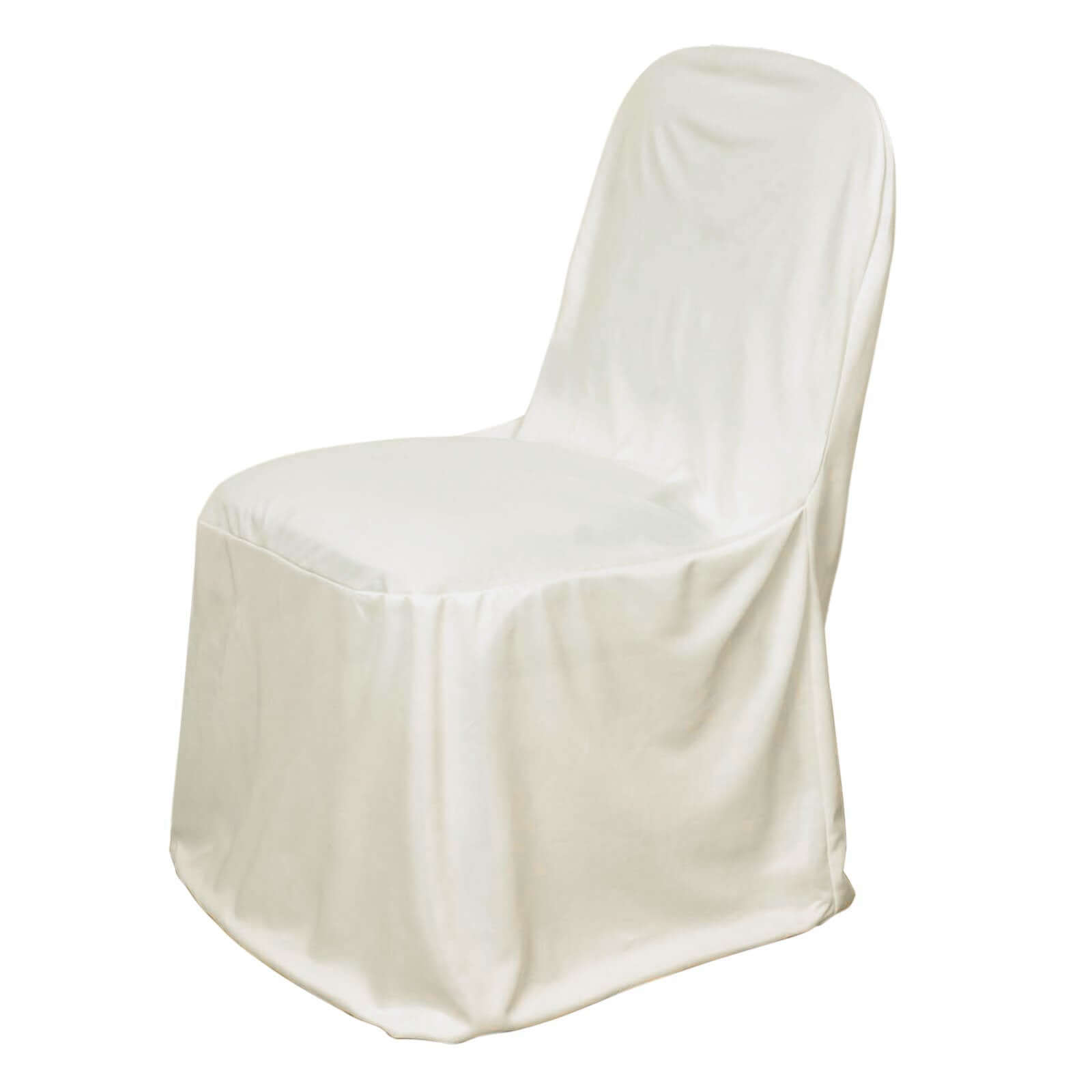 Scuba Stretch Chair Cover Ivory for Banquet Chairs Slim Fit Design - Wrinkle Free and Durable Slipcover