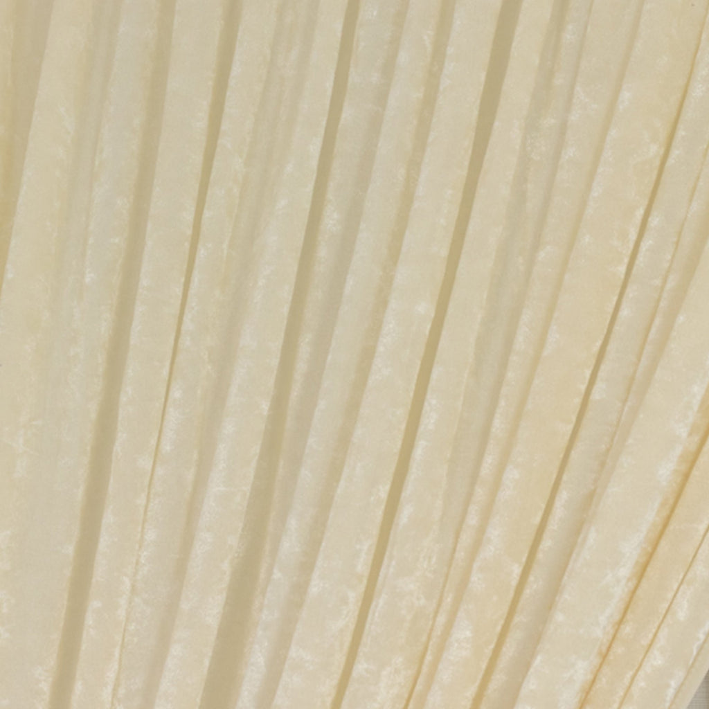 Ivory Crushed Velvet Backdrop Curtain â€“ 8ft x 8ft Event Drape with Rod Pocket, Privacy Panel for Photo Booths & Events