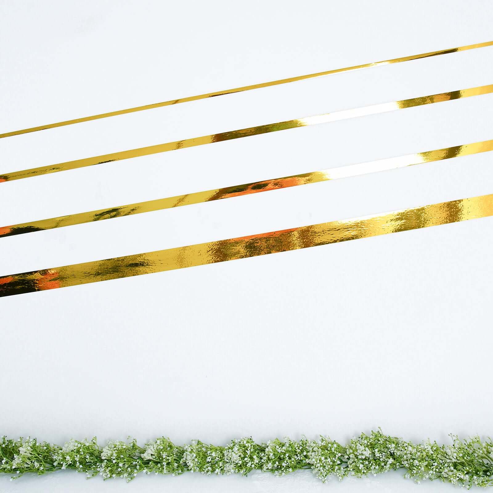 100 Yds 2" Gold Metallic Film Tape Adhesive, DIY Floral Wrap Craft Decor Tape - Polyester with Acrylic