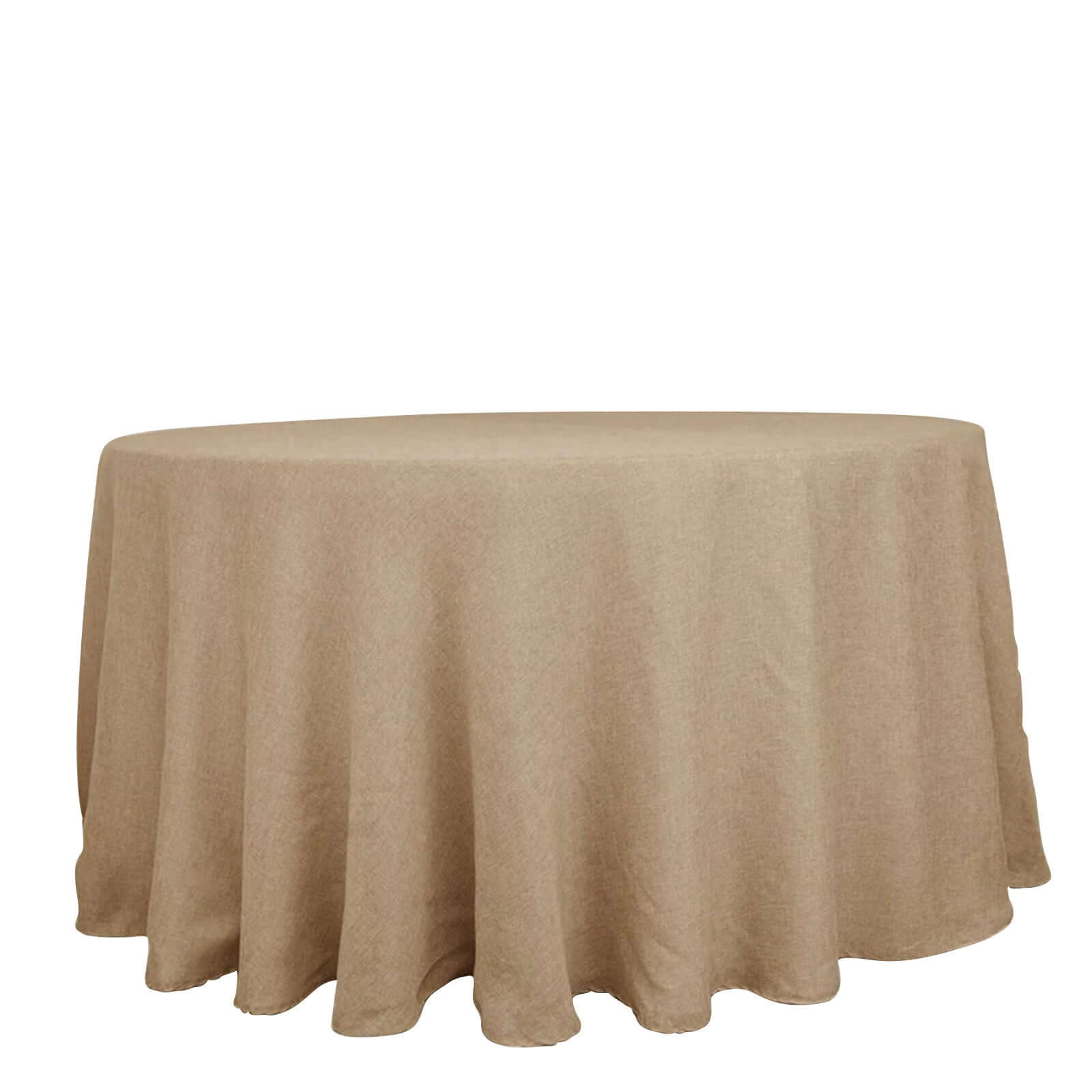 Faux Burlap Jute 108" Round Tablecloth Natural - Rustic Event Table Linen