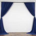 2 Pack Navy Blue Scuba Polyester Event Curtain Drapes, Durable Flame Resistant Backdrop Event Panels Wrinkle Free with Rod Pockets - 10ftx10ft