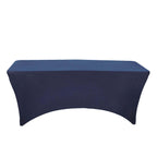 Stretch Spandex 96"x30" Rectangle Table Cover Navy Blue - Durable Form-Fitting Tablecloth