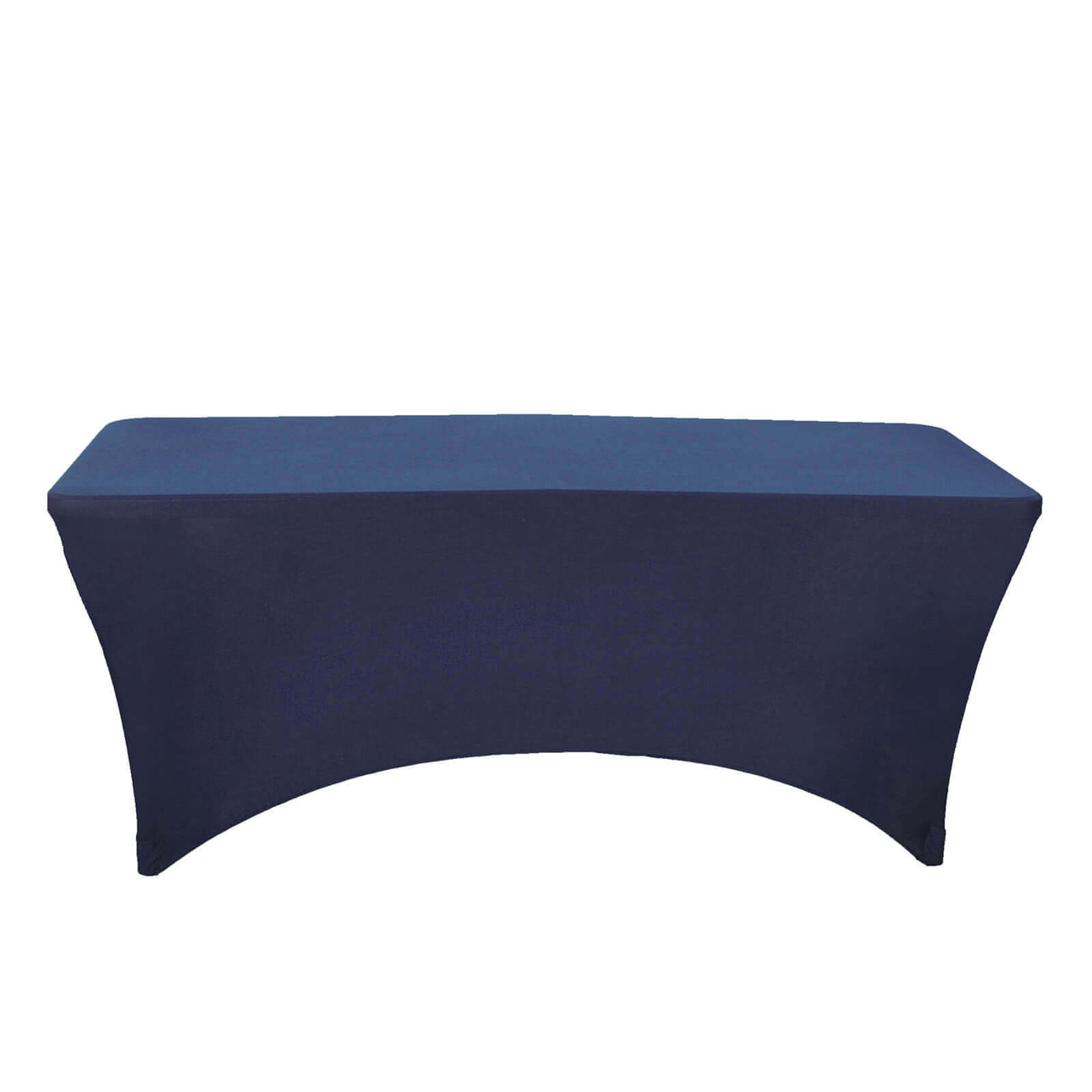 Stretch Spandex 96"x30" Rectangle Table Cover Navy Blue - Durable Form-Fitting Tablecloth