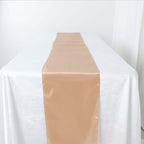 Satin 12"x108" Table Runner Nude - Stylish Table Linen
