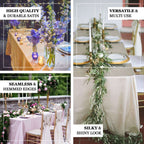 Satin Rectangular 90"x132" Tablecloth Nude - Seamless Table Cover