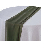 Chiffon 6ft Table Runner Olive Green - Flowy & Lightweight Table Decor